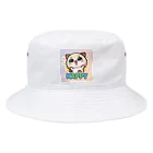 ラッキーマインあべむつきのLINEスタンプっぽいデザインの可愛らしい画像です！ Bucket Hat