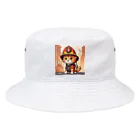 パパショップのネコ消防士 Bucket Hat