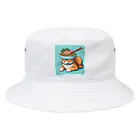 ベルギービールバー麦酒本舗公式グッズのラーメン猫 Bucket Hat