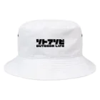 QUQU_WORKSのソトアソビ アウトドアライフ キャンプ 外遊び ブラック Bucket Hat