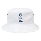 AIオリジナルイラスト　美女男子の青髪美女　名前はミズキ Bucket Hat