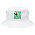 yuhi04のスカイダイビングの冒険猿 Bucket Hat