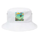 yuhi04のパラグライダーの猿 Bucket Hat