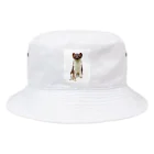 ケアンパグと愉快な仲間達のオコジョくん Bucket Hat