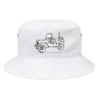 ファンシーTシャツ屋のJeep イラスト ライン画 Bucket Hat