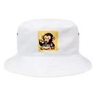 ㈱LOOKのラーメン好きのチンパンジー Bucket Hat
