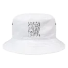 Chi3のモノクロームの植物図鑑 Bucket Hat