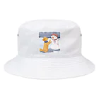 unpu-の雪だるまと犬 Bucket Hat