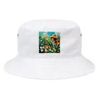 AQUAMETAVERSEのお花畑に囲まれる猫ちゃんと私 アメジスト 2846 Bucket Hat