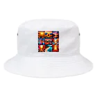 HAPPYTimeのカラフル背景 Bucket Hat