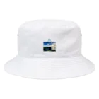 oki_sceneryのおーえす青文字万座毛 Bucket Hat