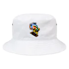 Tetsutaro Andoの蓄音機から飛び出るナマズ君 Bucket Hat