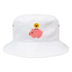 お絵かき屋さんの豚の貯金箱（お金） Bucket Hat