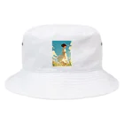 AQUAMETAVERSEのそよ風の中にいる女性　なでしこ1478 Bucket Hat