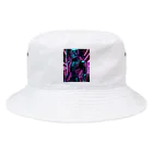 Skeletonの超クールな骸骨のサイバーパンクアート！ Bucket Hat