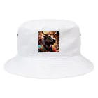 Fujimishokaiの牛の絵　力強く王者のような風格を醸し出しています。 Bucket Hat