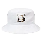 ゆるもこ動物園のサメ猫くん Bucket Hat