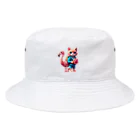 メロンパン猫の道に迷った猫とフラミンゴ Bucket Hat