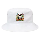 アミュペンのパンダとチョウチョ Bucket Hat