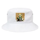 ストリート系の動物たちのニット帽被った猫 Bucket Hat