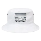 aICreationのモノクロの雪景色 Bucket Hat