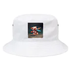 ganeshaのおもちゃの飛行機で遊ぶかわいいブタ Bucket Hat