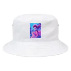 シロクマペンギンの昭和レトロアニメ風近未来ガール Bucket Hat