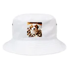 幸せいっぱいちびちゃんのふわふわ可愛いわんちゃん Bucket Hat