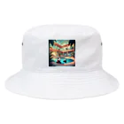 pandownloadの室内プールで遊ぶパンダ Bucket Hat