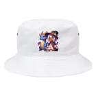 ピクセルパレットのドラゴンと可愛い女の子3 Bucket Hat