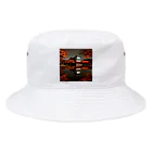 yohiti193の池に映る日本の歴史的建造物と紅葉 Bucket Hat