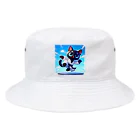 キュート＆クールのハイキック空手家クロネコ君 Bucket Hat