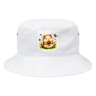 k-nのひまわりを持ったハムスター Bucket Hat