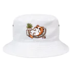 @猫グッズ製作所のかわいい猫のヘソ天まる Bucket Hat