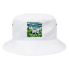 enercoの折り紙　草原を駆け回っている猫 Bucket Hat