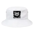 WithRedPandaの草の間から見つめるレッサー君（モノクロ） Bucket Hat