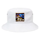 NaturalCanvasの猫とアヒルの子の愛 Bucket Hat