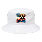 G線上のシュナウザーの星条旗の下のヒーロー Bucket Hat