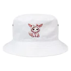 Snow-peaceの可愛いウサギ風フードのキュートな子猫 Bucket Hat