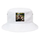 kokin0の足を広げて座る犬 Bucket Hat