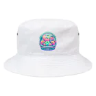 ましゅまろアートのネオンフルーツバスケット Bucket Hat