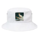 AQUAMETAVERSEのサーフィンをするウサギ Bucket Hat