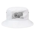 光平洋子のかしこいプーリー犬が転がる。 puli illustration  Bucket Hat