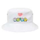 まめるりはことりのハイタッチなかよしセキセイインコ【まめるりはことり】 Bucket Hat