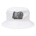 光平洋子のかしこいプーリー犬  立っているコモダル。Puli illustration  Bucket Hat