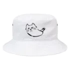 気ままに創作　よろず堂の飼い主よ、何か用か？　モノクロ黒 Bucket Hat