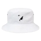 Karinsyrupの猫と帽子(黒) Bucket Hat