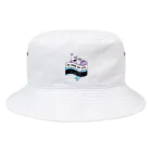 SANKAKU DESIGN STOREのNO SAKE NO LIFE。 レトロな紫×青 Bucket Hat