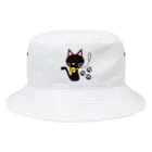 KittenCollar@仔猫の首輪の黒猫マークプリント Bucket Hat