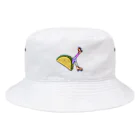 Mieko_Kawasakiのタコス　ローラースケート　ガール  TACOS ROLLER GIRL DOT 水玉　ドット　Tacos Rollerskate Rainbow Bucket Hat